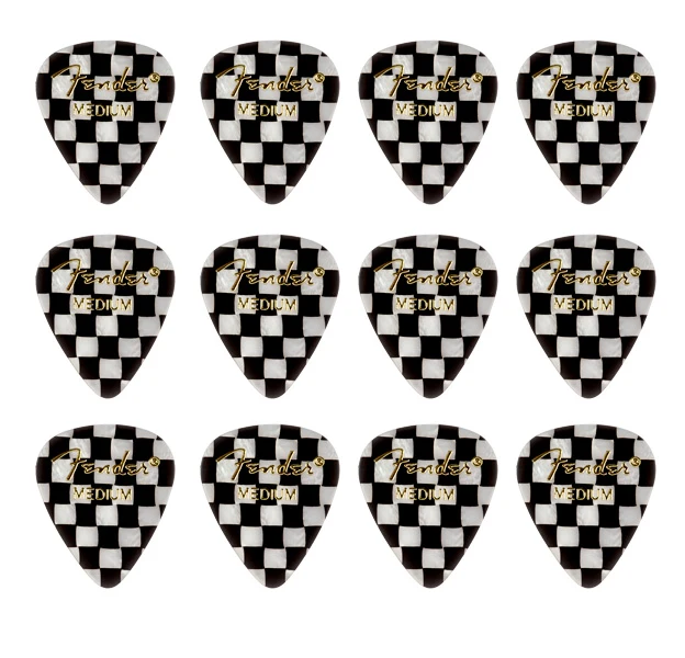 FENDER 1980351302 351 SHAPE PREMIUM PICKS PACK 12 PUAS MEDIUM CHECKER