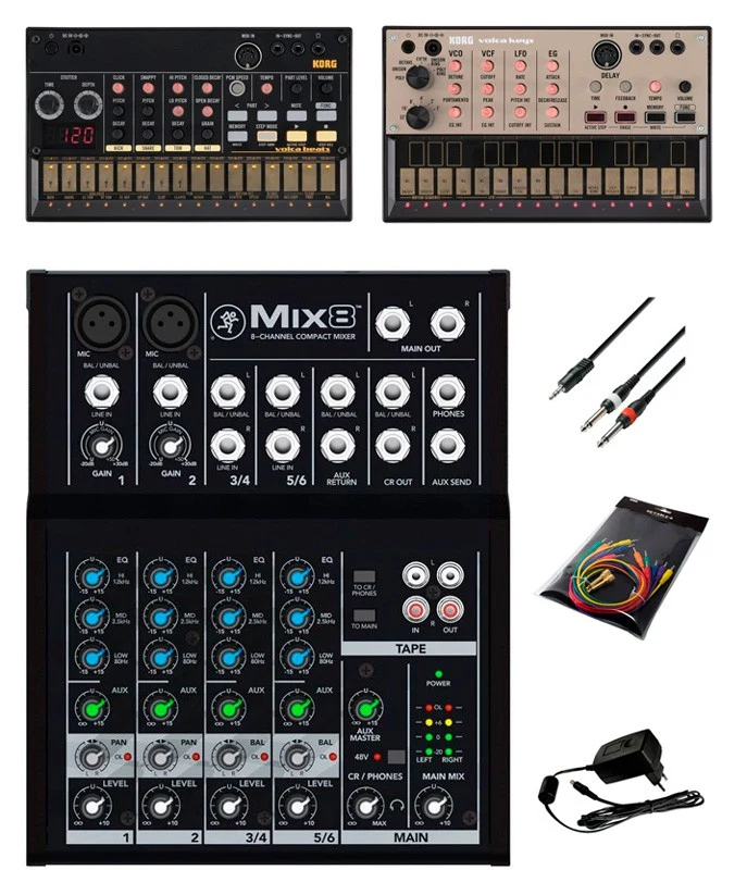 KORG -PACK3- VOLCA + MESA DE MEZCLAS MACKIE MIX8