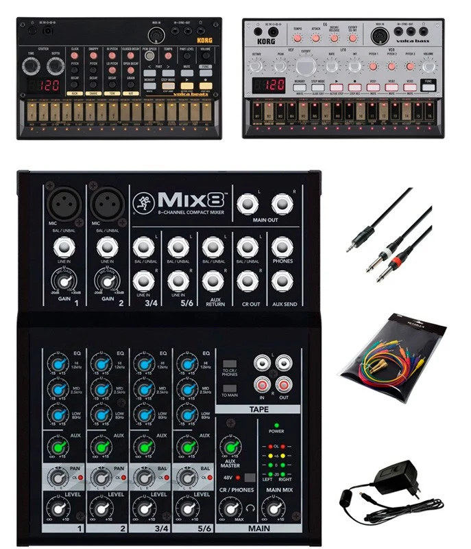 KORG -PACK2- VOLCA + MESA DE MEZCLAS MACKIE MIX8