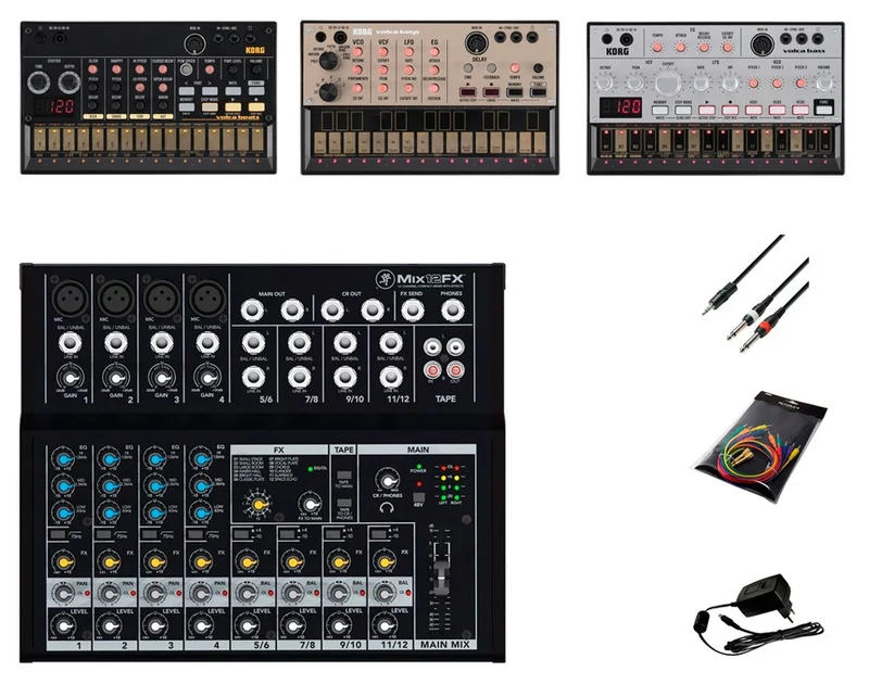 KORG -PACK1- VOLCA + MESA DE MEZCLAS MACKIE MIX12FX