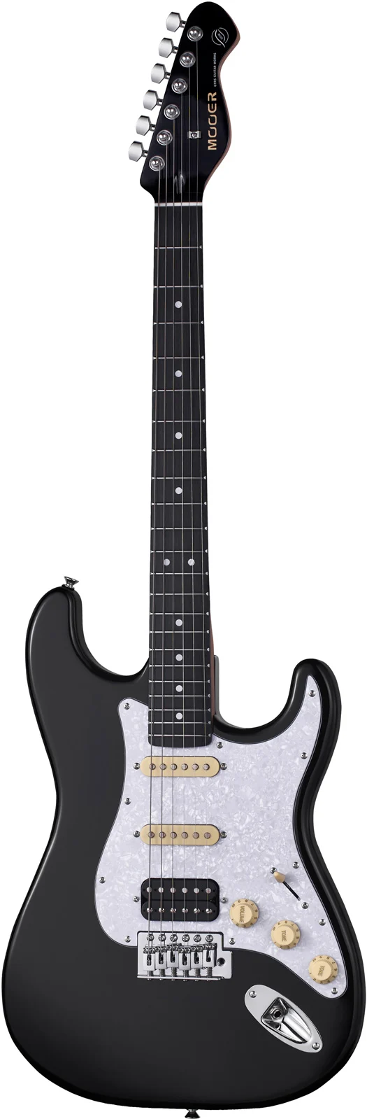 MOOER MSC10 PRO BLKW GUITARRA ELECTRICA NEGRA CON GOLPEADOR PERLADO
