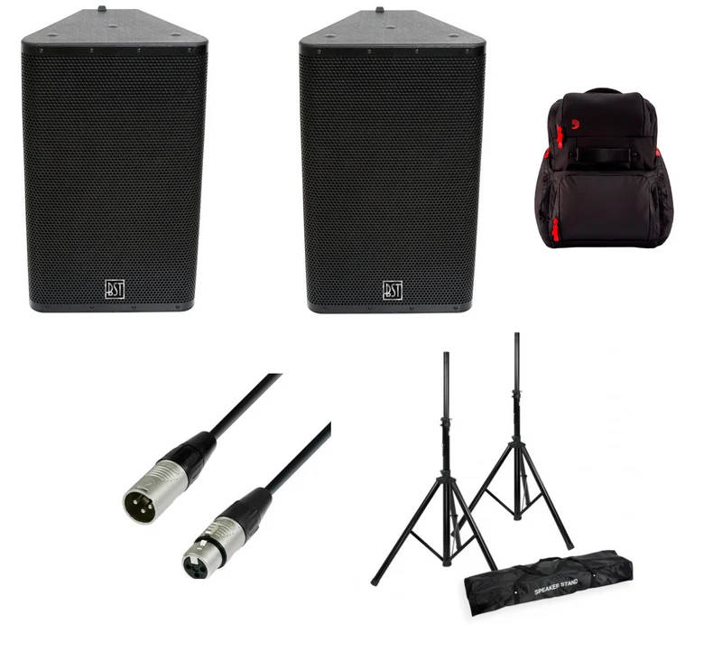 BST -PACK- PRO12DSP 2 ALTAVOCES ACTIVOS + ACCESORIOS