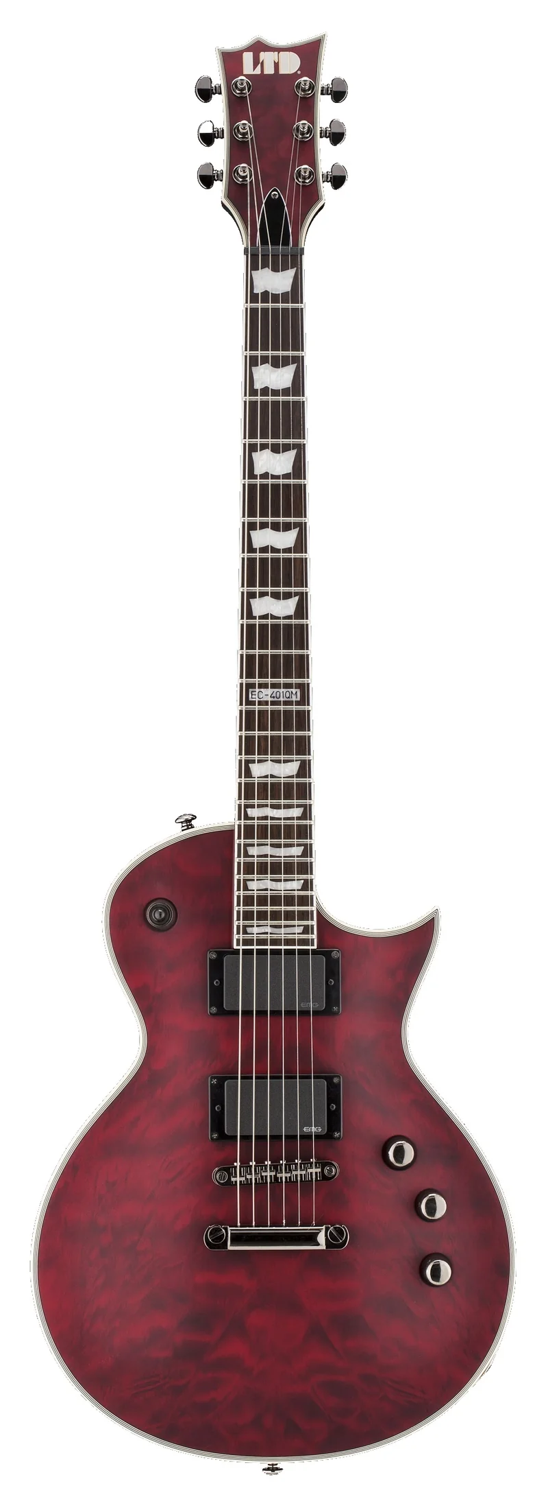 ESP LTD EC401QM STBCHS GUITARRA ELECTRICA SEE THRU BLACK CHERRY SATIN.