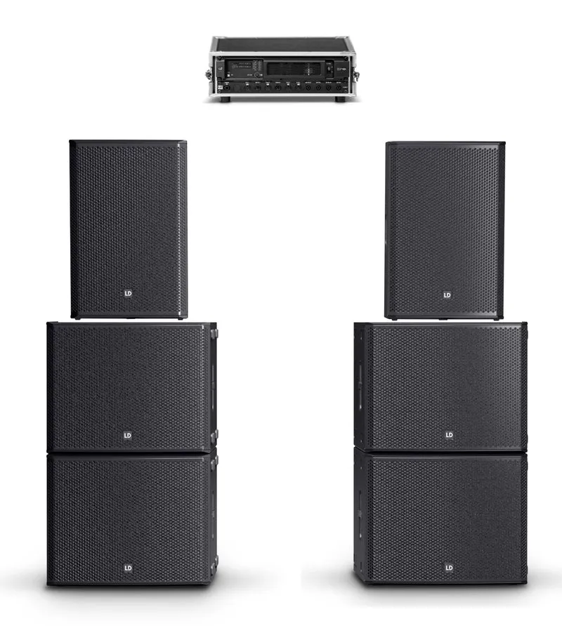 LD SYSTEMS STINGER G3 IMPACT SET 2 ALTAVOCES PASIVOS + 4 SUBWOOFERS PASIVOS Y RACK AMPLIFICACION