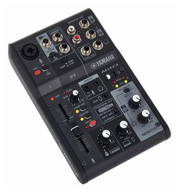 YAMAHA AG03BL MK2 MESA DE MEZCLAS PARA STREAMING 3 CANALES NEGRA