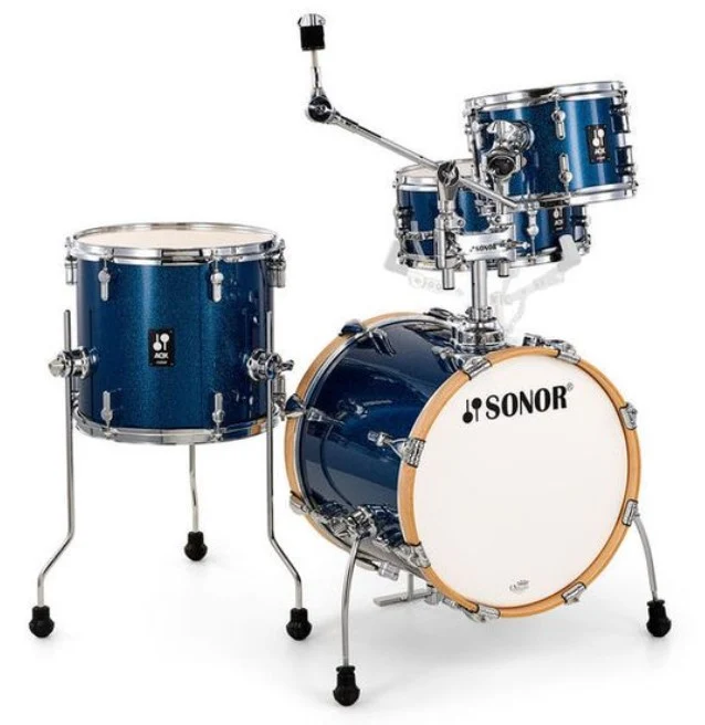 SONOR AQX JUNGLE SET BOS BATERIA ACUSTICA BLUE OCEAN SPARKLE