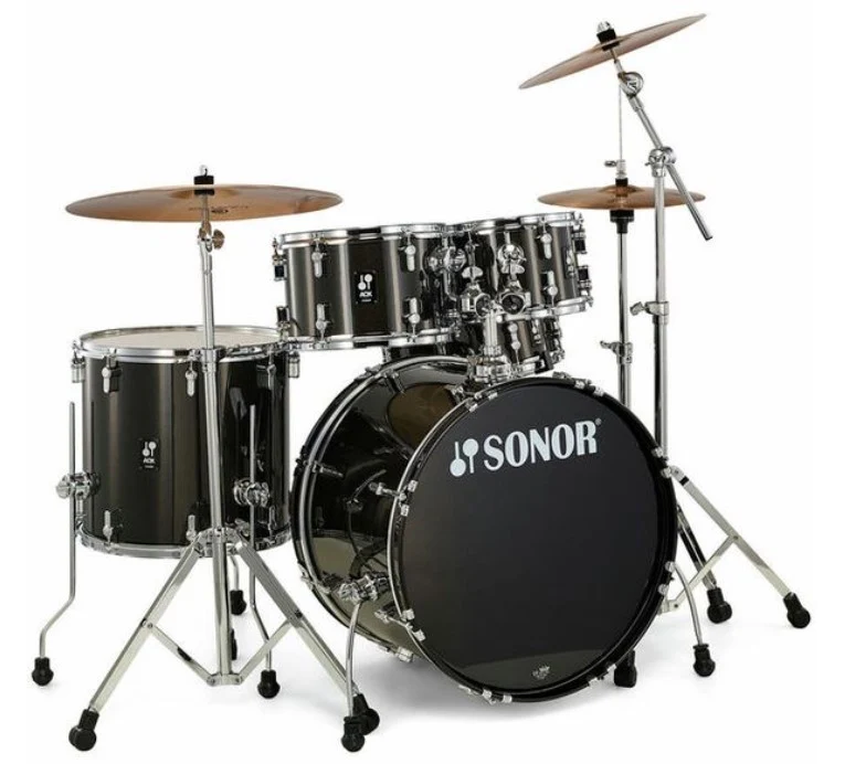 SONOR AQX STUDIO SET BMS BATERIA ACUSTICA CON HERRAJES Y PLATOS BLACK MIDNIGHT SPARKLE