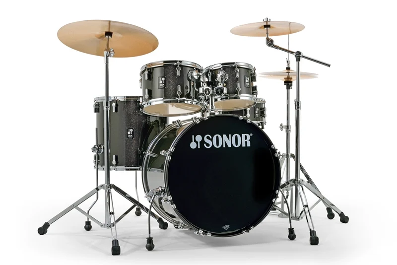 SONOR AQX STAGE SET BMS BATERIA ACUSTICA CON HERRAJES Y PLATOS BLACK MIDNIGHT SPARKLE