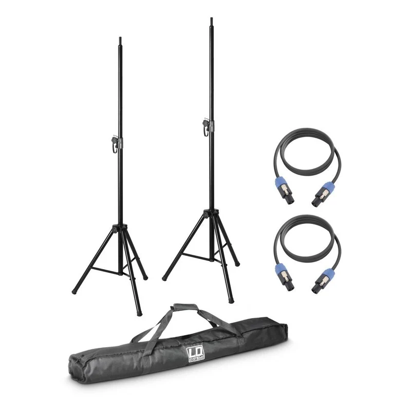 LD SYSTEMS DAVE 8 SET2 2 SOPORTES CON FUNDA + 2 CABLES PARA SISTEMAS DAVE8