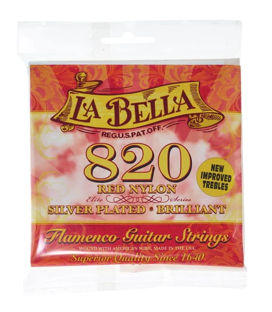 LA BELLA 820 JUEGO CUERDAS GUITARRA FLAMENCA ROJO