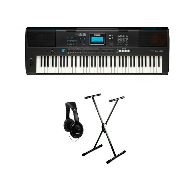 YAMAHA -PACK- PSR EW425 TECLADO PORTATIL + SOPORTE Y AURICULARES