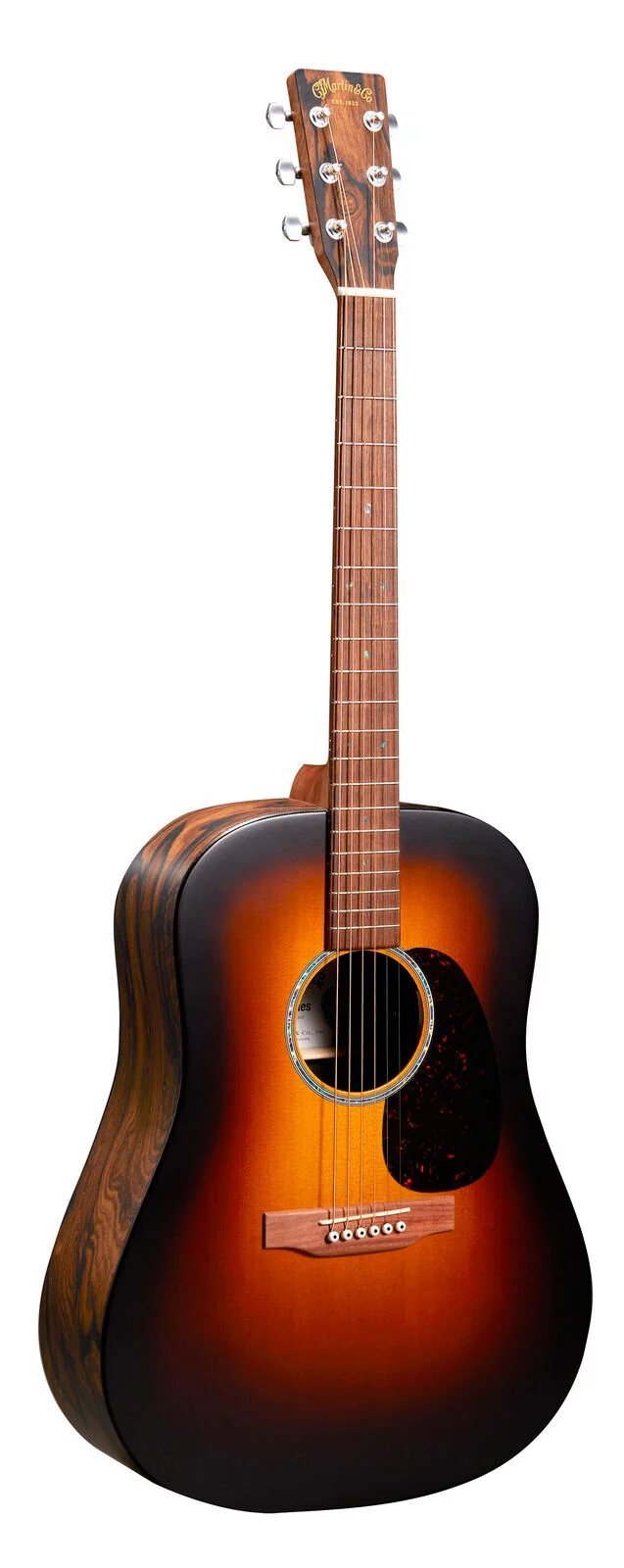 MARTIN DX2E ZIRICOTE BURST GUITARRA ELECTROACUSTICA DREADNOUGHT BURST