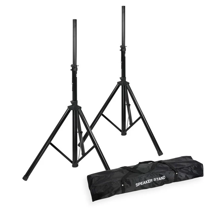 AUVISA SET DE 2 X SOPORTES PARA BAFLES EN ALUMINIO NEGRO + BOLSA SPS023SET SSPACK003