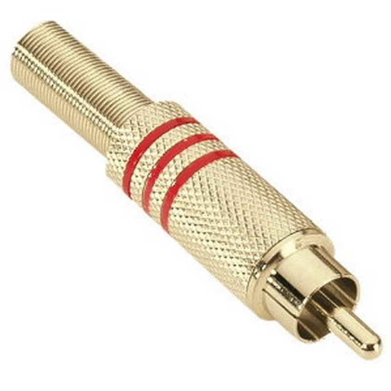 ADAM HALL 7623RED RCA PHONO PLUG GOLD PLATED ROJO