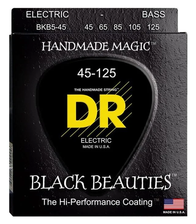 DR STRING BKB5-45 BLACK BEAUTIES JUEGO 5 CUERDAS BAJO 045-125.