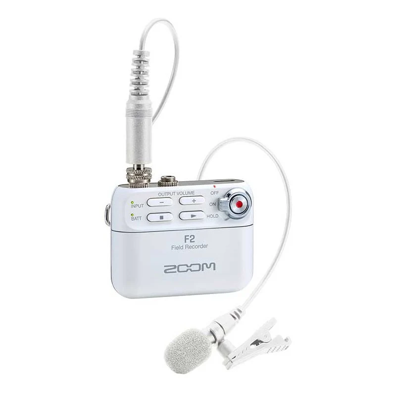 ZOOM F2WH GRABADOR DE CAMPO PORTATIL CON MICROFONO LAVALIER BLANCO