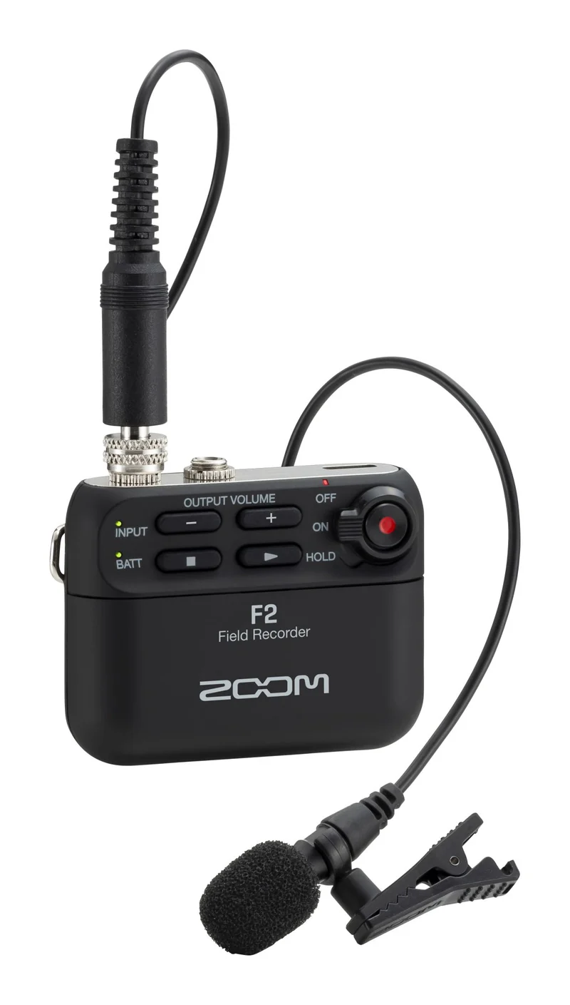 ZOOM F2B GRABADOR DE CAMPO PORTATIL CON MICROFONO LAVALIER NEGRO
