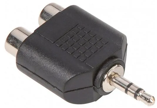 ADAM HALL 7550 ADAPTADOR 2X RCA HEMBRA A MINIJACK MACHO ESTEREO.