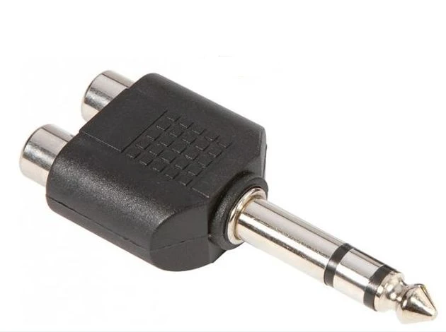 ADAM HALL 7549 ADAPTADOR 2X RCA HEMBRA A JACK MACHO ESTEREO.