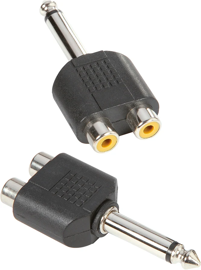ADAM HALL 7548 ADAPTADOR 2X RCA HEMBRA A JACK MACHO MONO.