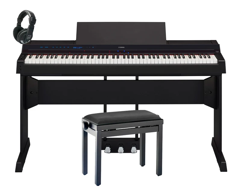 YAMAHA -PACK- PS500B PIANO DIGITAL NEGRO + SOPORTE + PEDALERA + BANQUETA Y AURICULARES