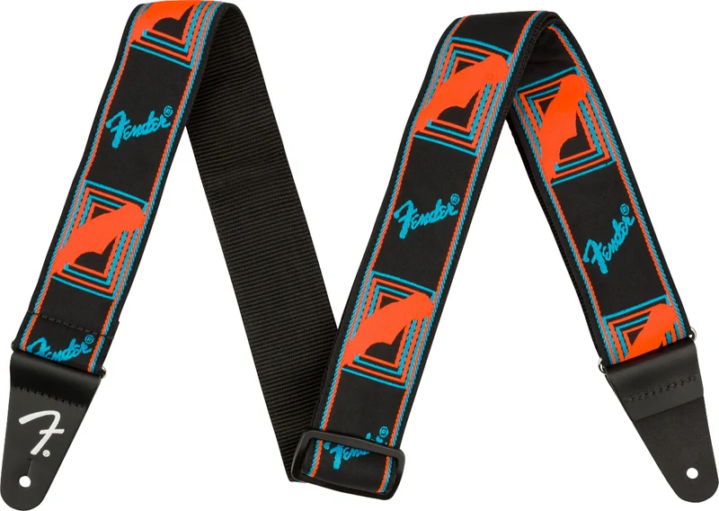 FENDER 0990681302 NEON MONOGRAMMED CORREA GUITARRA AZUL Y NARANJA.