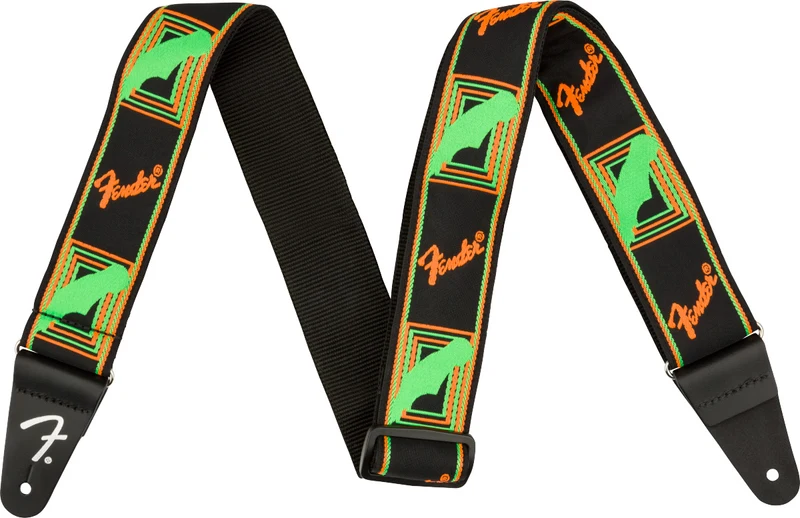 FENDER 0990681301 NEON MONOGRAMMED CORREA GUITARRA VERDE Y NARANJA