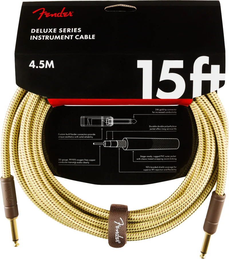 FENDER 0990820084 DELUXE CABLE INSTRUMENTO 4.5 METROS TWEED