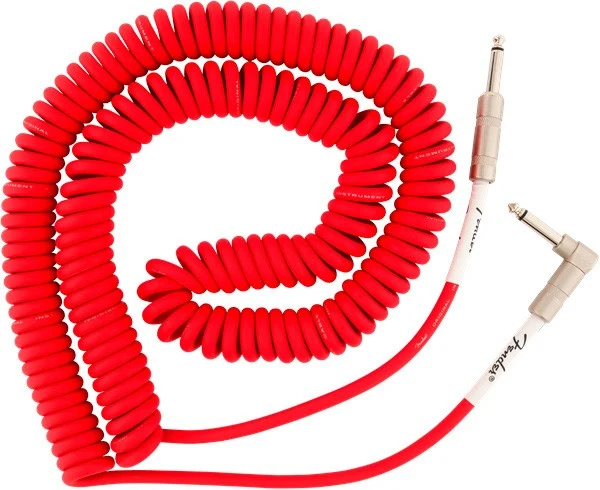 FENDER 0990823005 ORIGINAL SERIES CABLE INSTRUMENTO RIZADO JACK RECTO ANGULADO 9M FIESTA RED.